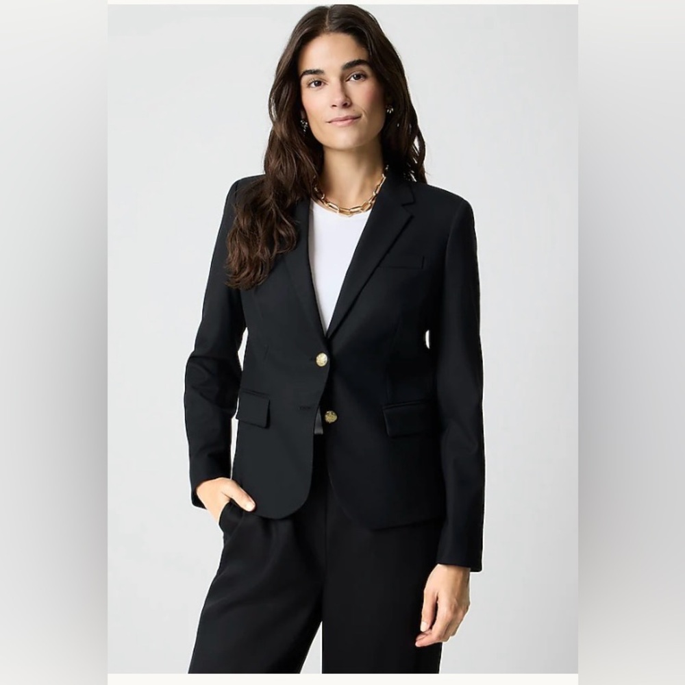 NWT J. Crew Factory Women's Petite Schoolboy Blazer, Black, 12P